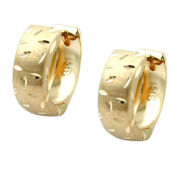 Creole, vorn matt diamantiert, 9Kt GOLD