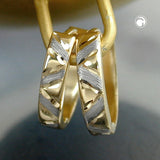 Creole, bicolor, diamantiert, 9Kt GOLD