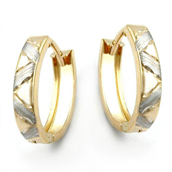 Creole, bicolor, diamantiert, 9Kt GOLD