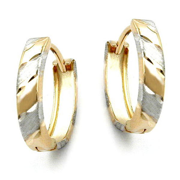 Creole, bicolor, diamantiert, 9Kt GOLD