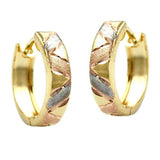 Creole, tricolor, diamantiert, 9Kt GOLD