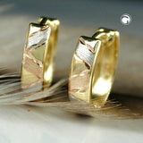 Creole, tricolor, diamantiert, 9Kt GOLD
