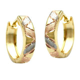 Creole, tricolor, diamantiert, 9Kt GOLD