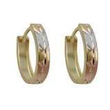 Creole, tricolor, diamantiert, 9Kt GOLD
