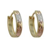 Creole, tricolor, diamantiert, 9Kt GOLD