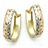 Creole, tricolor, diamantiert, 9Kt GOLD