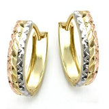 Creole, tricolor, diamantiert, 9Kt GOLD