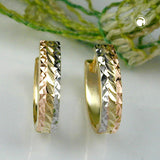 Creole, tricolor, diamantiert, 9Kt GOLD
