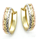 Creole, tricolor, diamantiert, 9Kt GOLD
