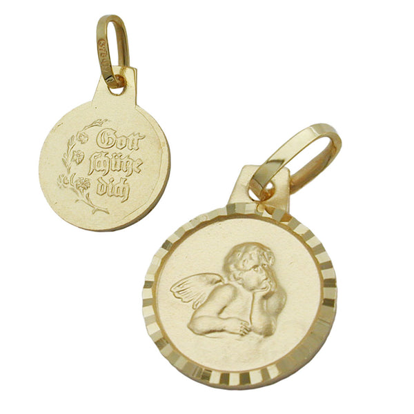 Anhänger, Taufanhänger, Engel, 9Kt GOLD