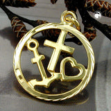 Anhänger Glaube-Liebe-Hoffnung, 9Kt GOLD