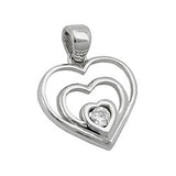 Anhänger, Herz Zirkonia, 9Kt Weißgold