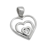 Anhänger, Herz Zirkonia, 9Kt Weißgold