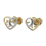 Stecker, Herz bicolor, 9Kt GOLD