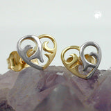 Stecker, Herz bicolor, 9Kt GOLD