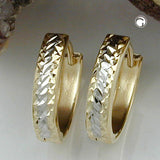 Creole, diamantiert, bicolor, 9Kt GOLD