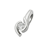 Anhänger, Zirkonia, Weißgold 9Kt