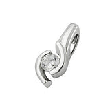 Anhänger, Zirkonia, Weißgold 9Kt