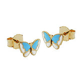 Stecker, Schmetterling blau, 9Kt GOLD