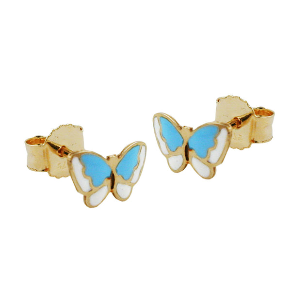 Stecker, Schmetterling blau, 9Kt GOLD