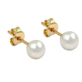 Stecker ca. 6mm Süßwasserzuchtperle 9Kt GOLD