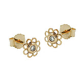 Stecker, Blume Zirkonia, 9Kt GOLD