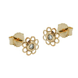 Stecker, Blume Zirkonia, 9Kt GOLD