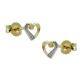 Stecker, Herz mit Rand bicolor, 9Kt GOLD