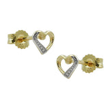 Stecker, Herz mit Rand bicolor, 9Kt GOLD