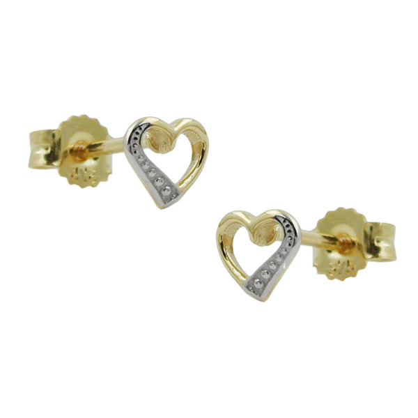 Stecker, Herz mit Rand bicolor, 9Kt GOLD