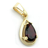 Anhänger, Tropfen, Granat, 9Kt GOLD