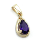 Anhänger, Tropfen, Amethyst, 9Kt GOLD