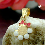 Anhänger, Blume mit Gesicht, 9Kt GOLD