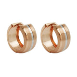 Creole 16x8mm Klappscharnier bicolor rhodiniert mattiert 9Kt Rotgold