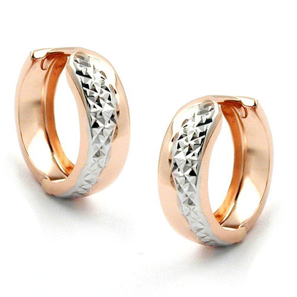 Creole, bicolor glänzend, 9Kt Rotgold