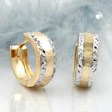 Creole, bicolor, diamantiert, 9Kt GOLD