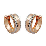 Creole 12x5mm Klappscharnier bicolor rhodiniert diamantiert 9Kt Rotgold