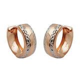Creole 12x5mm Klappscharnier bicolor rhodiniert diamantiert 9Kt Rotgold