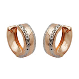 Creole 12x5mm Klappscharnier bicolor rhodiniert diamantiert 9Kt Rotgold