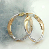 Creole, bicolor diamantiert, 9Kt GOLD