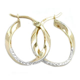Creole, bicolor diamantiert, 9Kt GOLD