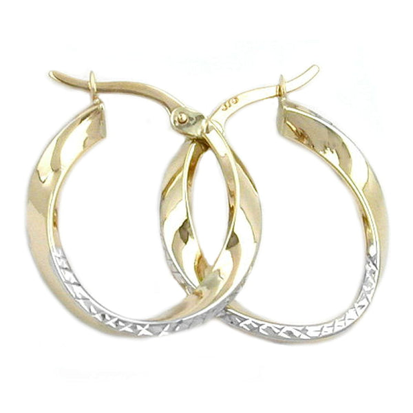 Creole, bicolor diamantiert, 9Kt GOLD