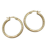 Creole, matt-glzd diamantiert, 9Kt GOLD