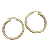 Creole, matt-glzd diamantiert, 9Kt GOLD