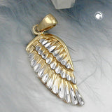 Anhänger Engelsflügel 21x9,5mm bicolor rhodiniert diamantiert 9Kt GOLD