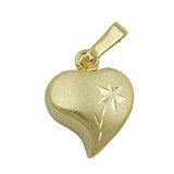Anhänger, Herz mit Blume, 8Kt GOLD