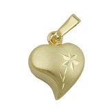 Anhänger, Herz mit Blume, 8Kt GOLD