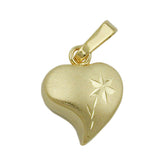 Anhänger, Herz mit Blume, 8Kt GOLD