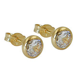 Stecker ca. 6mm Zirkonia weiß 8Kt GOLD