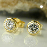 Stecker ca. 6mm Zirkonia weiß 8Kt GOLD